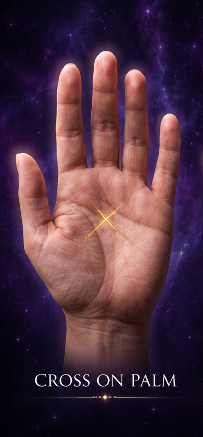 Crosses on the Palm — palmistry illustration