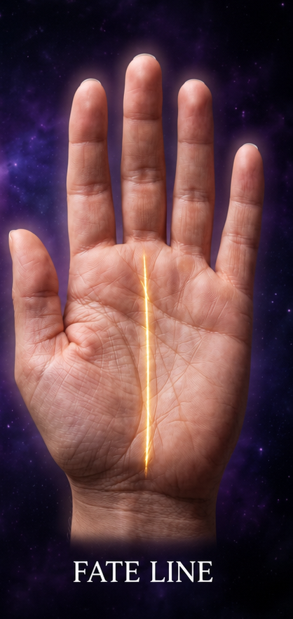 Fate Line — palmistry illustration