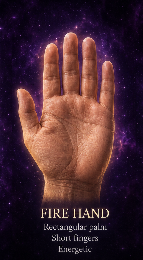 Fire Hand — palmistry illustration