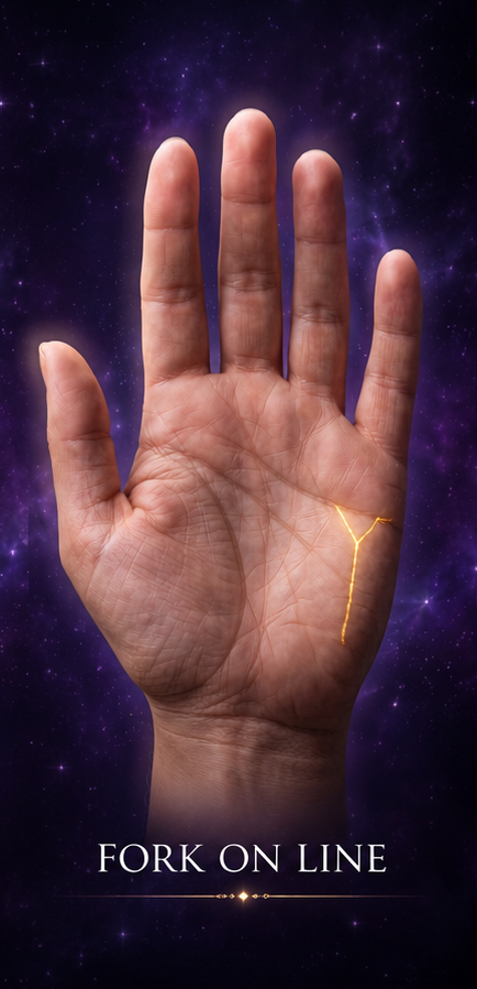Forks on Lines — palmistry illustration