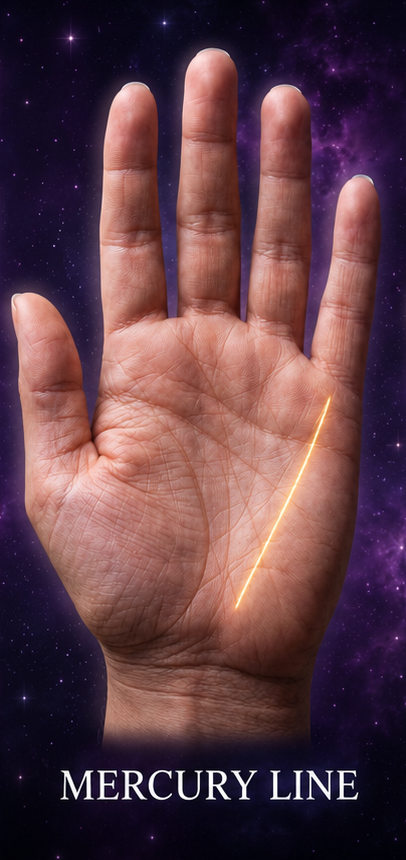 Mercury Line — palmistry illustration