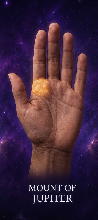 Mount of Jupiter — palmistry illustration