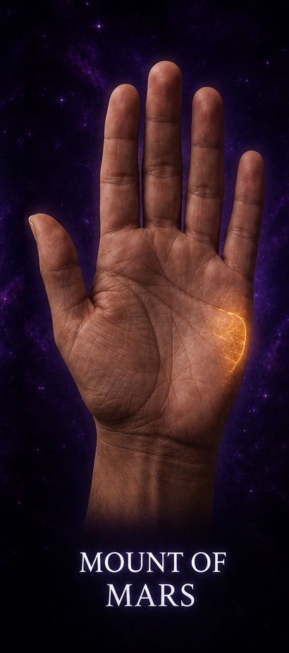 Mount of Mars — palmistry illustration