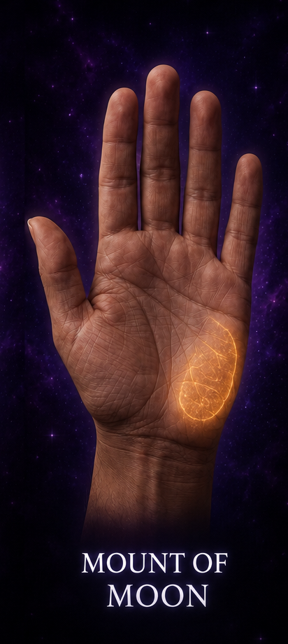 Mount of the Moon — palmistry illustration