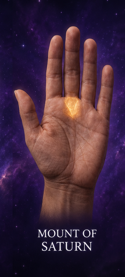Mount of Saturn — palmistry illustration