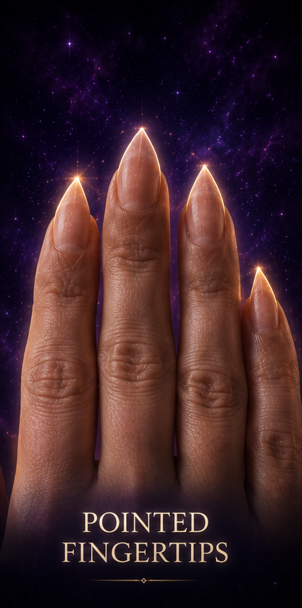 Pointed fingertips — palmistry