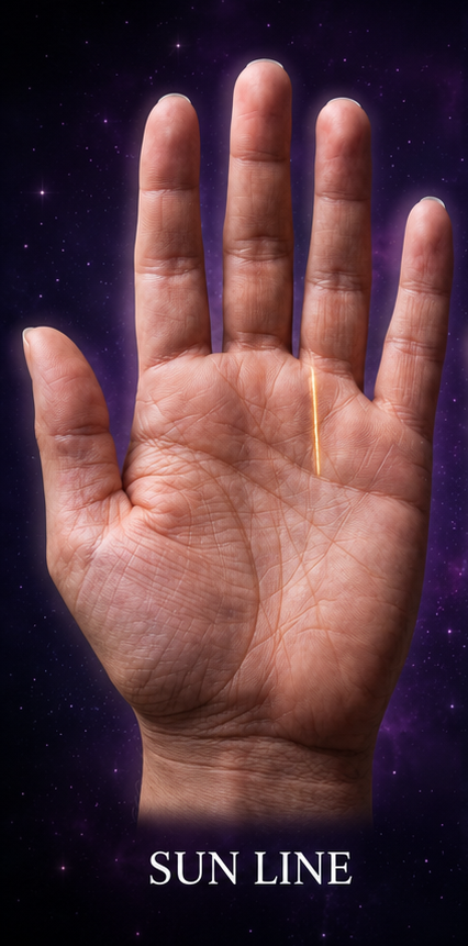 Sun Line — palmistry illustration