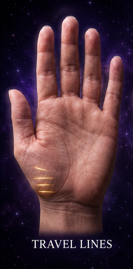 Travel Lines — palmistry illustration